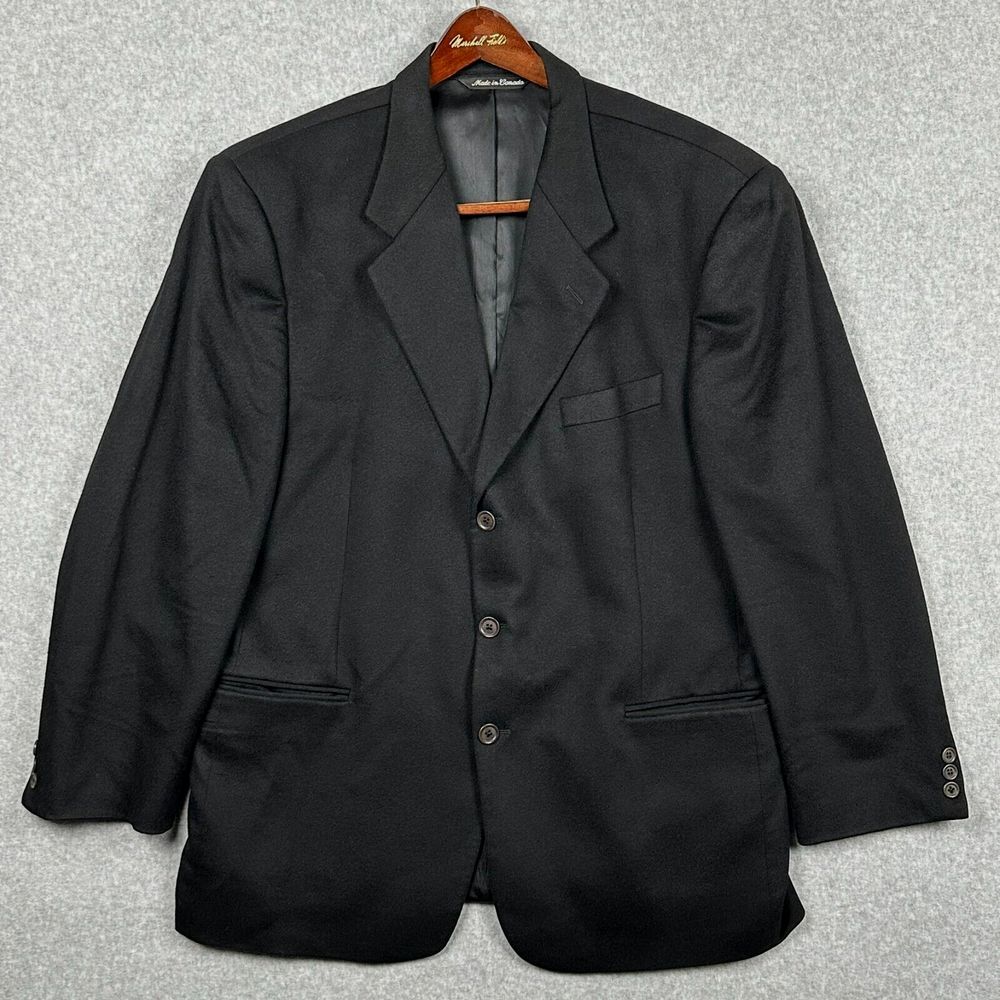 Jack Victor Loro Piana Cashmere Blazer Mens 44R Black Sport Coat 3-Button Italy‎